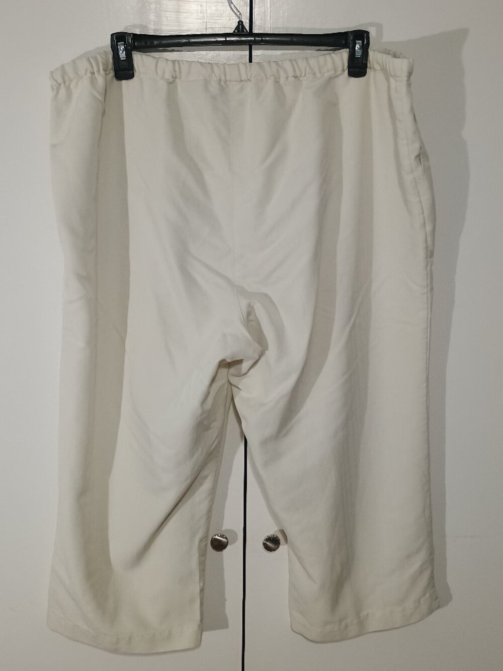 Sunset Cove Woman White Drawstring Wide Leg Pants 2X Rayon Blend Beach Resort - Picture 3 of 8